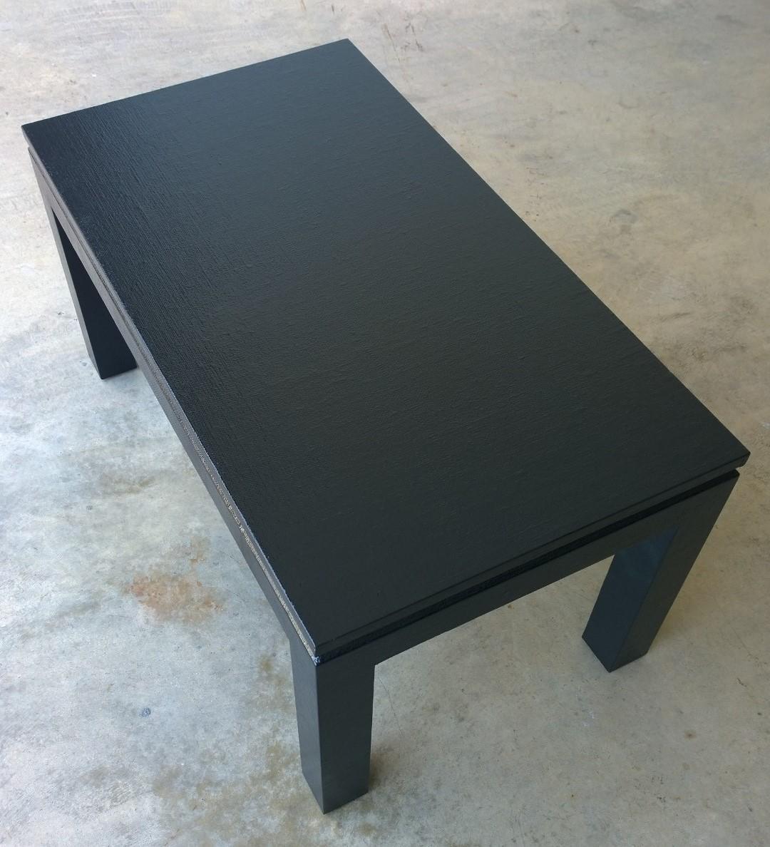 Newly Lacquered in Black Grasscloth Harrison Van Horn Coffee or Cocktail Table For Sale 6