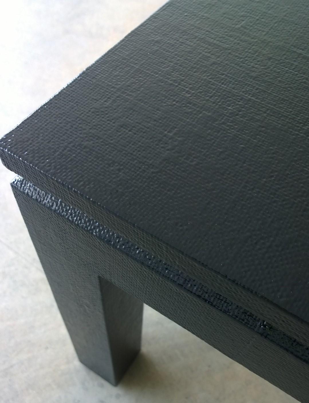 Newly Lacquered in Black Grasscloth Harrison Van Horn Coffee or Cocktail Table For Sale 7