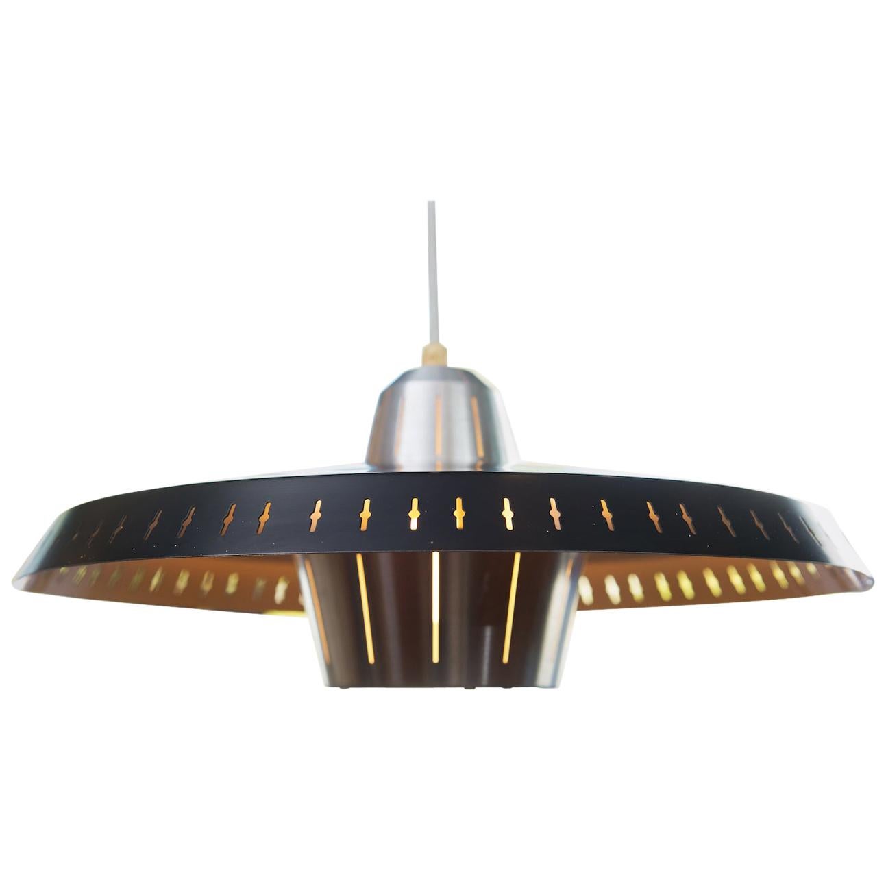 Mid-Century Modern Black Lacquered Pendant For Sale
