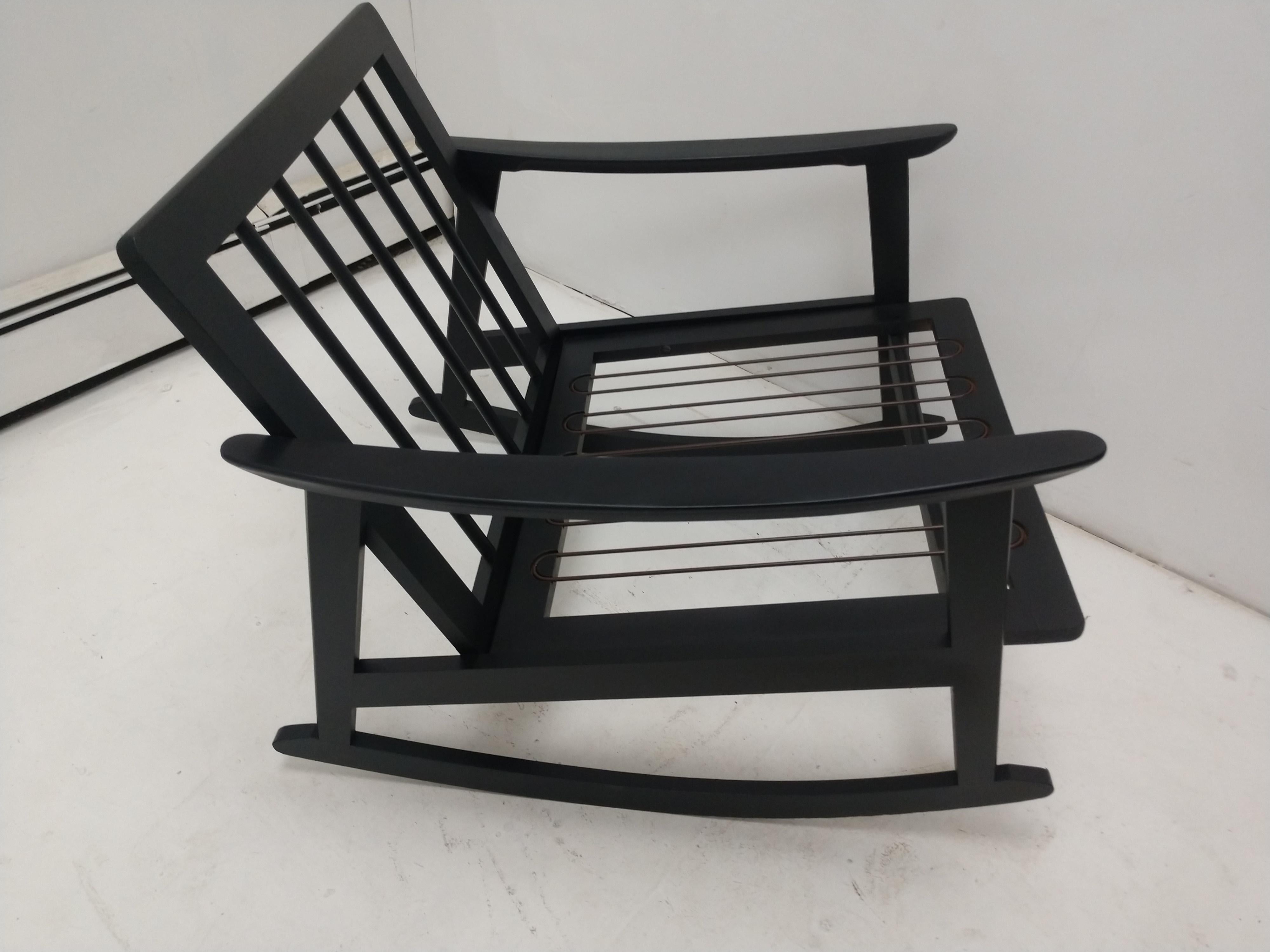 modern black rocking chair