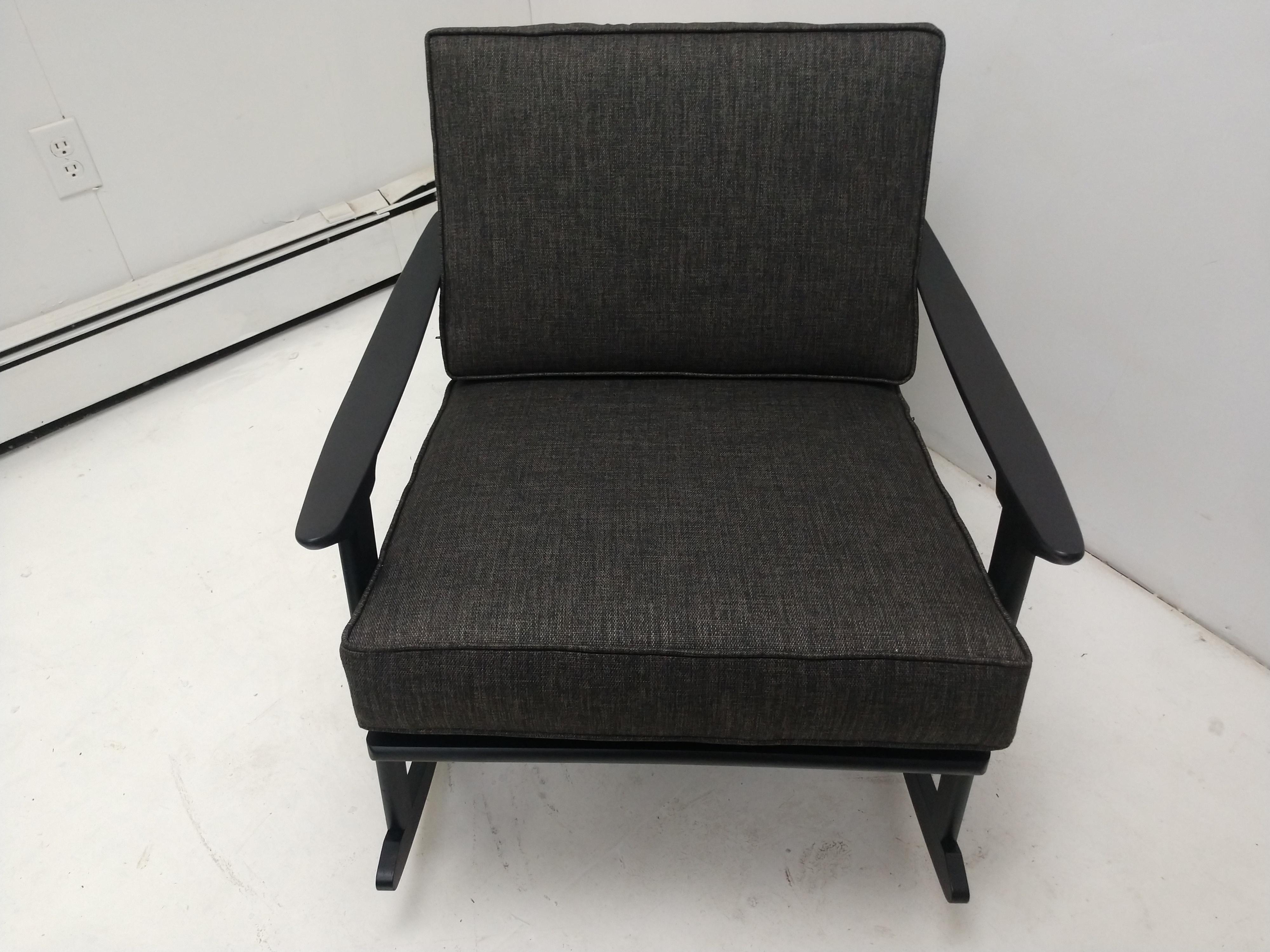 modern black rocking chair outdoor