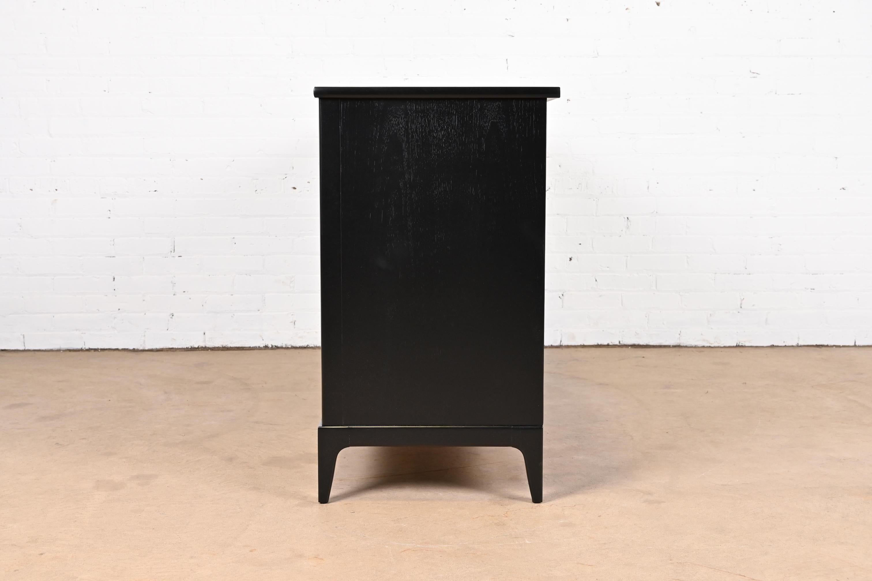 Mid-Century Modern Black Lacquered Sideboard by White Furniture, Refinished 10