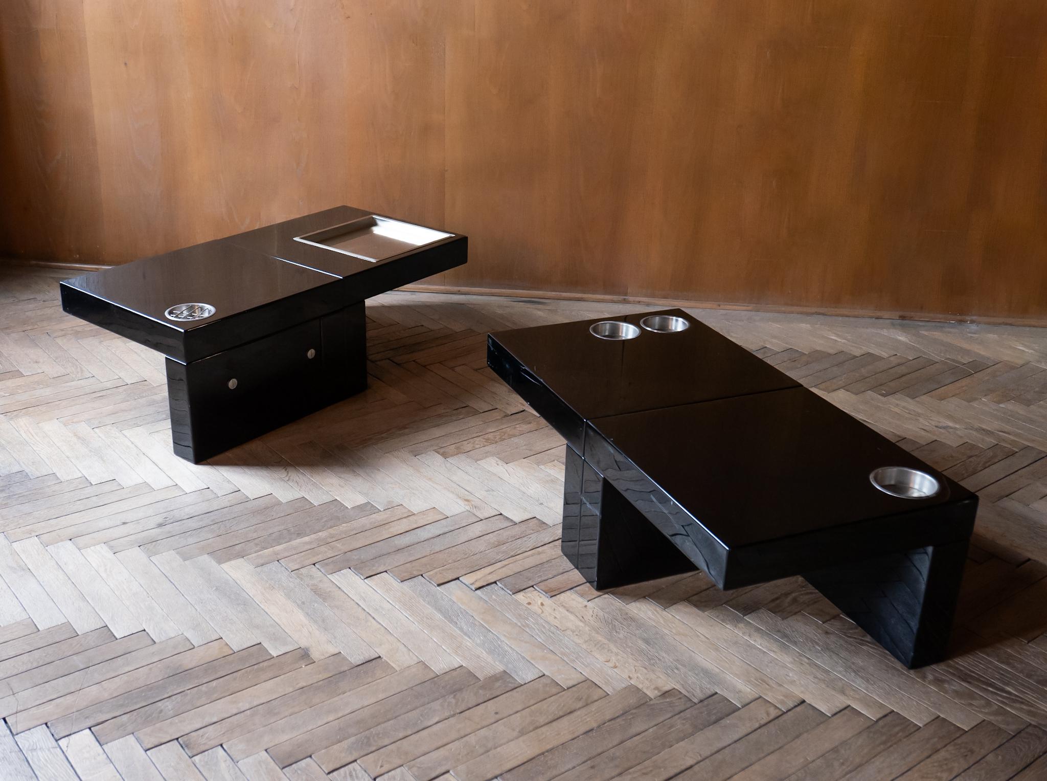 Mid-Century Modern Black Laquered Coffee Table By Cesare A. Nava, Italy 1970s 7