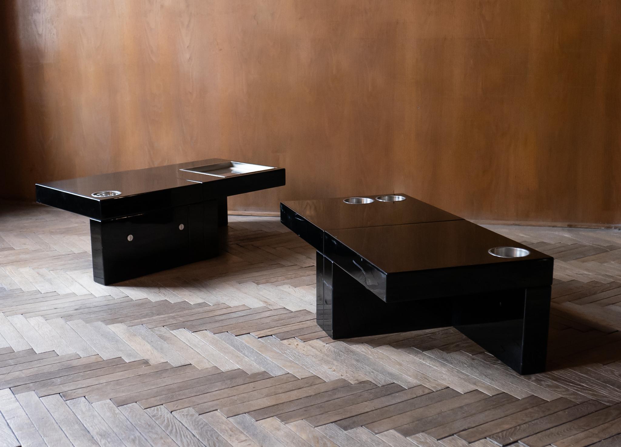 Mid-Century Modern Black Laquered Coffee Table By Cesare A. Nava, Italy 1970s 8