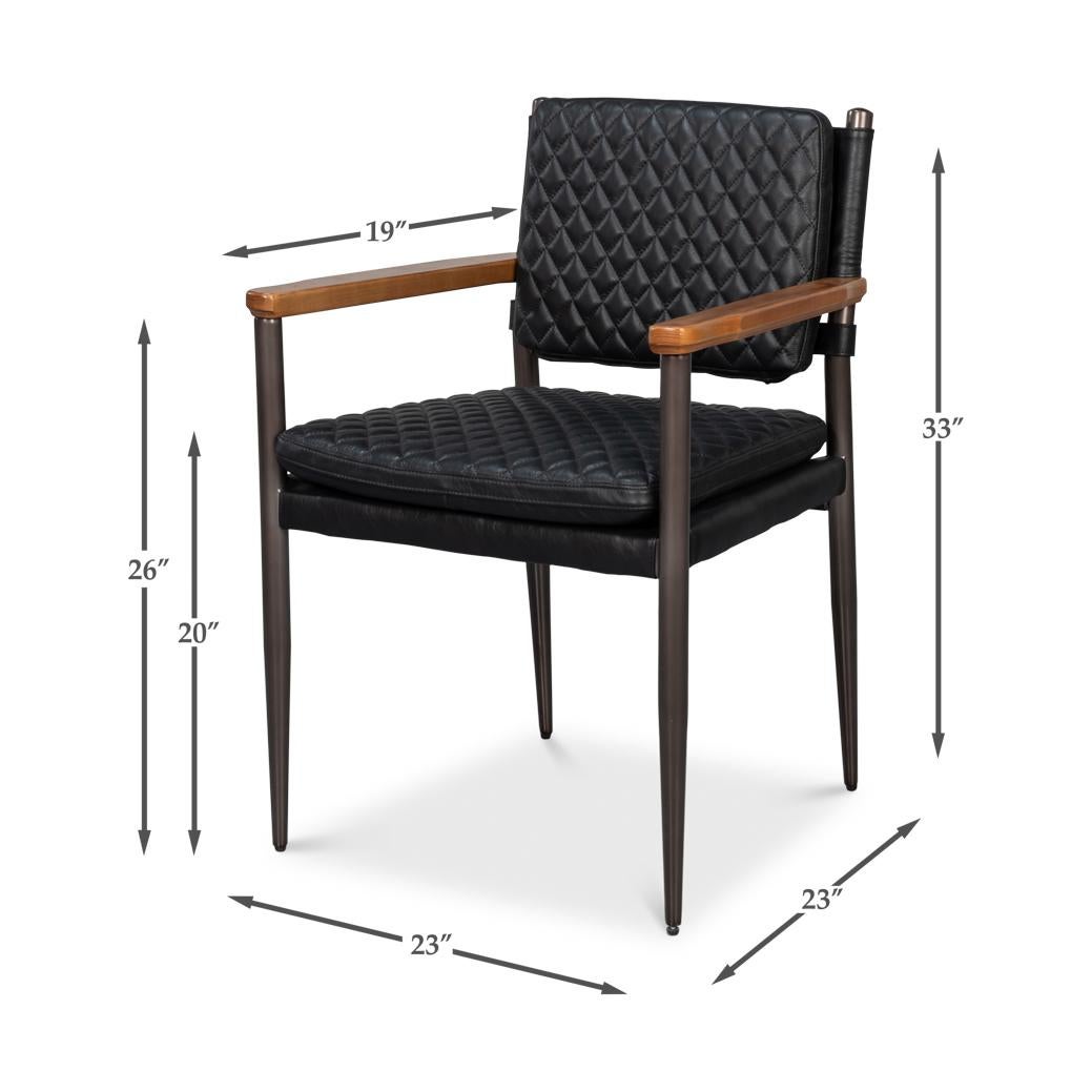 Fauteuil en cuir noir moderne du milieu du siècle en vente 5