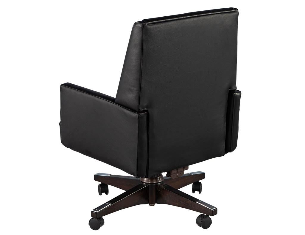 black leather office chair modern
