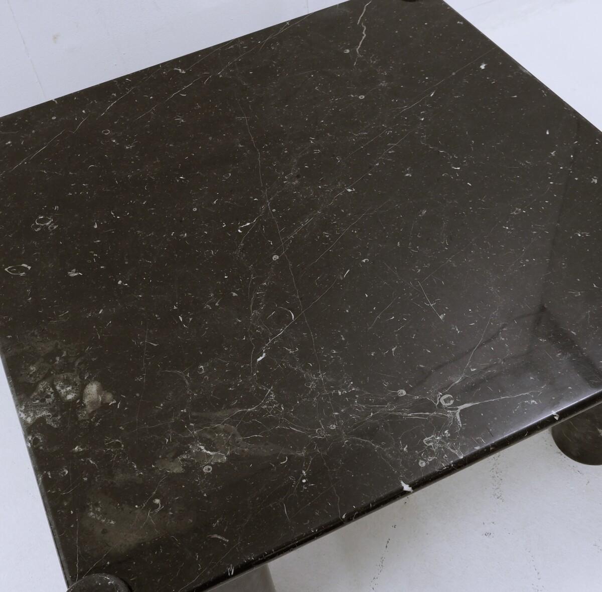 Mid-Century Modern Black Marble Square Coffee Table, 1970s In Good Condition For Sale In Brussels , BE