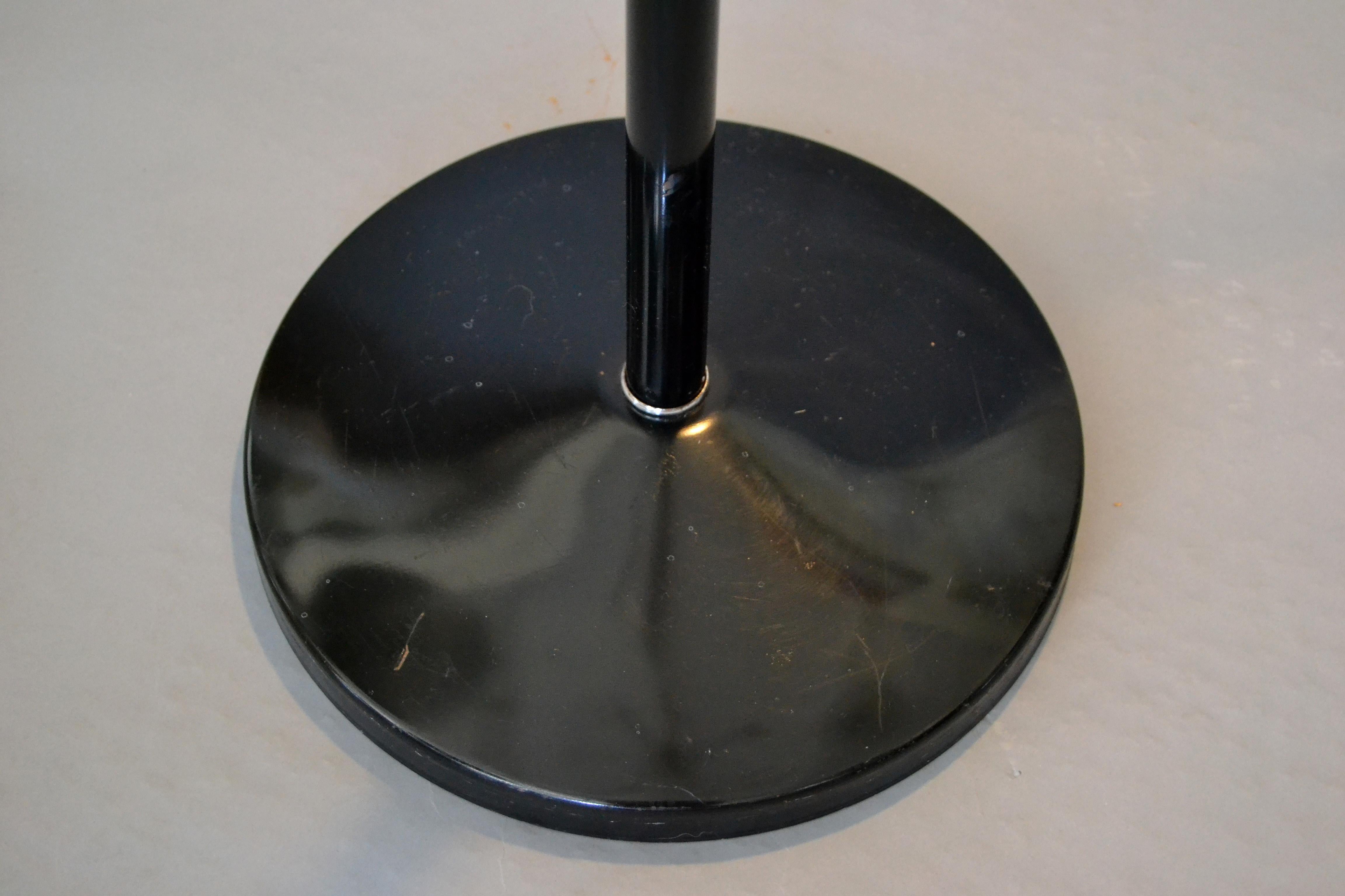 Mid-Century Modern Black Metal Floor Lamp with Adjustable Arm & Round Ball Shade 4