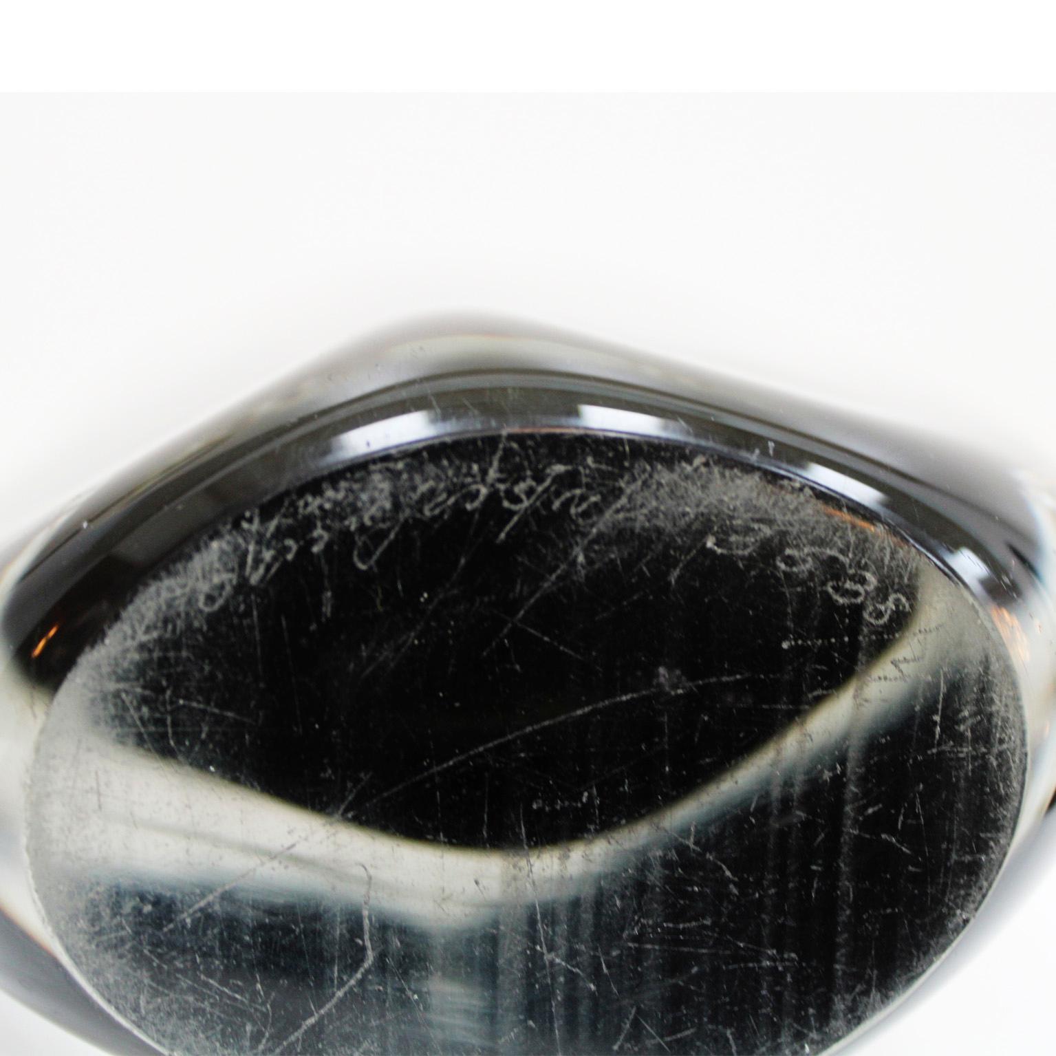 Mid-Century Modern Black Murano Glass Vase by Nils Landberg for Orrefors 1960 In Good Condition In Madrid, ES