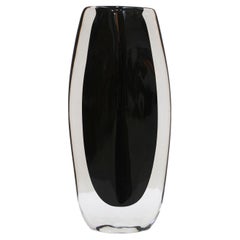 Mid-Century Modern Black Murano Glass Vase by Nils Landberg for Orrefors 1960