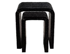 Mid-Century Modern Black Nesting Tables