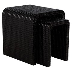 Mid-Century Modern Black Nesting Tables