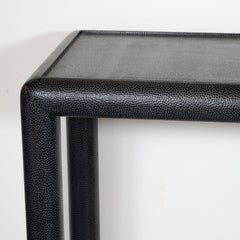 Mid-Century Modern Black Ostrich Console Table Signed by Karl Springer
