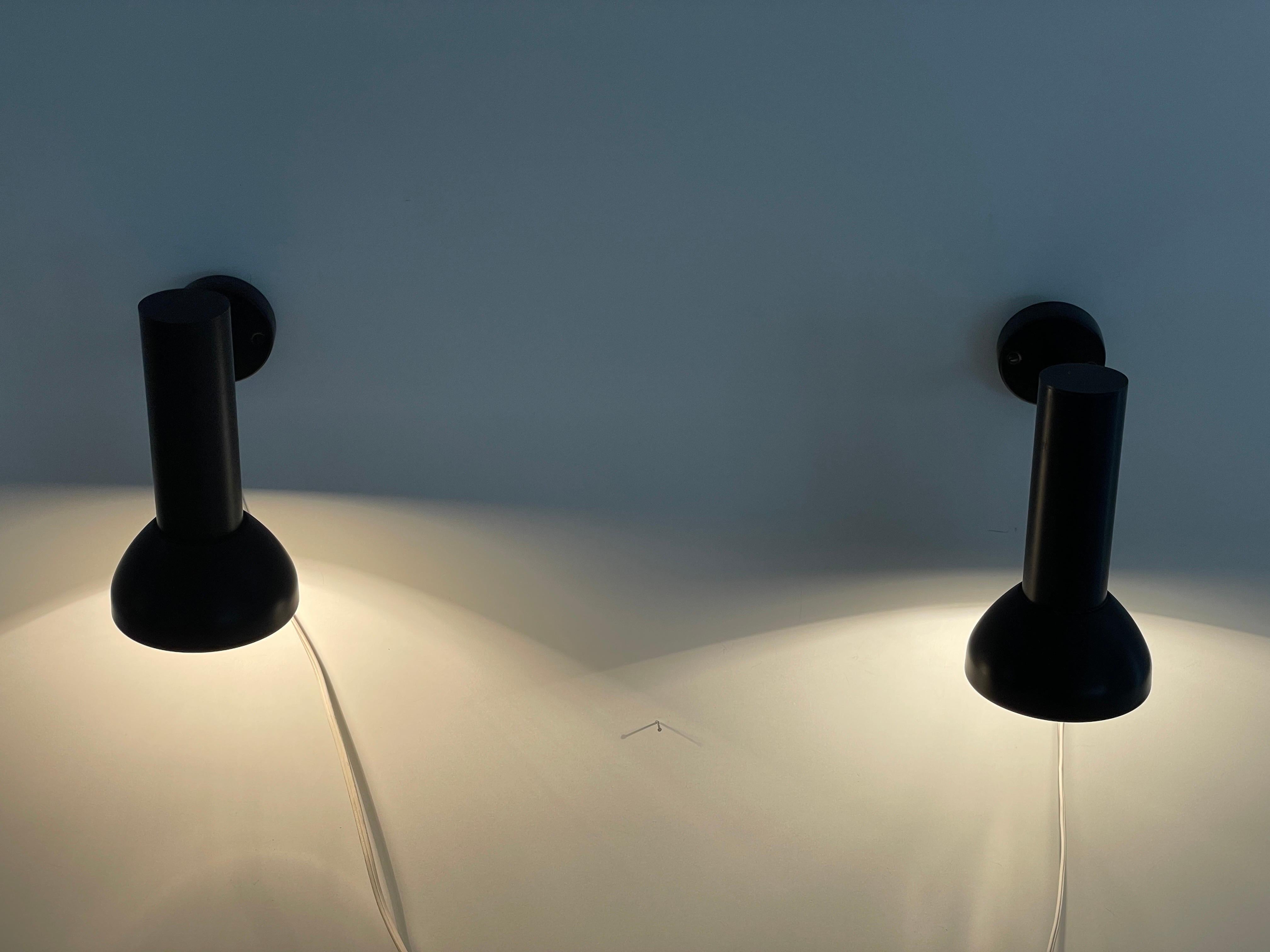 Mid-century Modern Black Pair of Sconces by Cosack Leuchten, 1960s, Germany For Sale 4