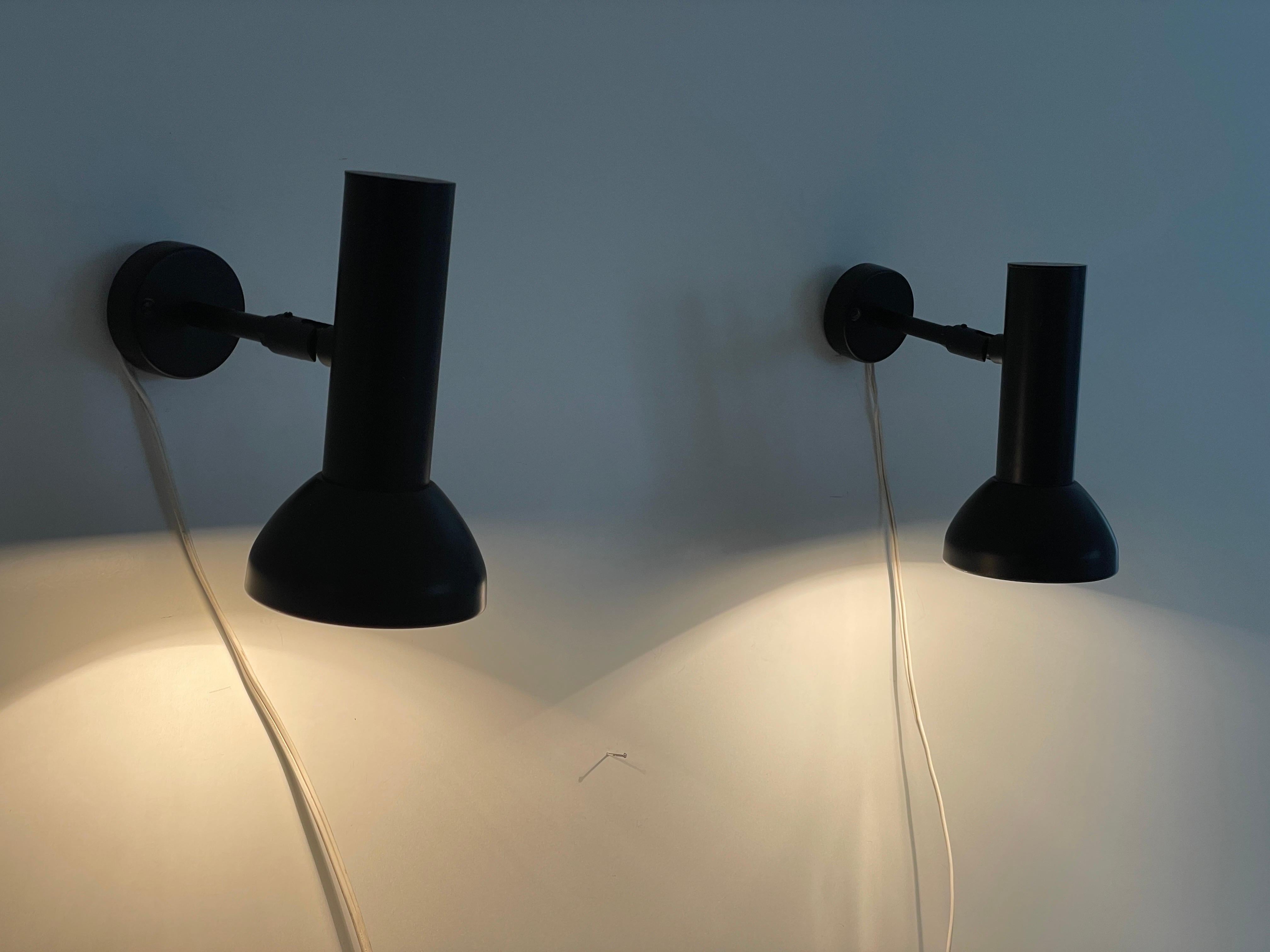 Mid-century Modern Black Pair of Sconces by Cosack Leuchten, 1960s, Germany For Sale 6