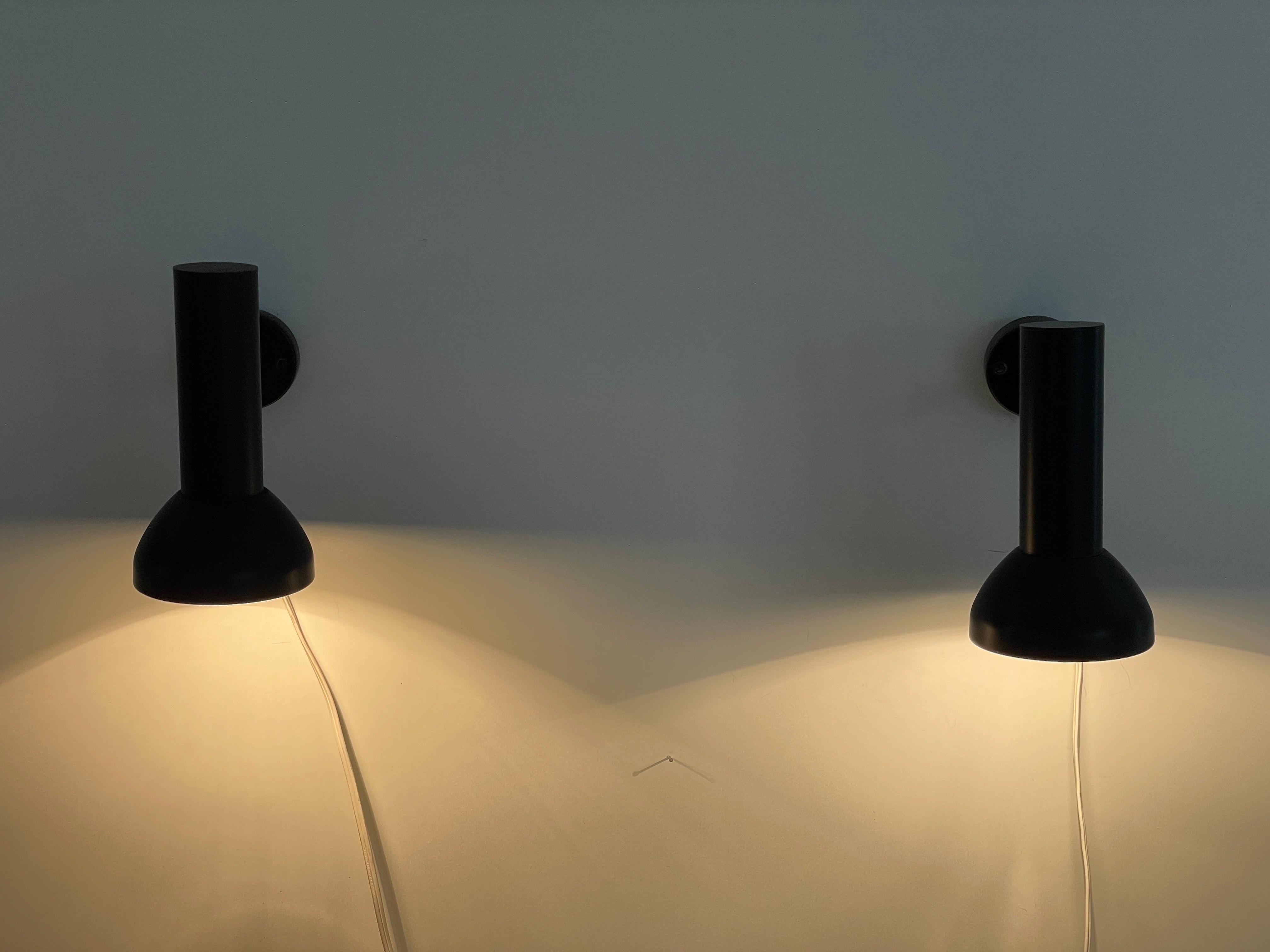 Mid-century Modern Black Pair of Sconces by Cosack Leuchten, 1960s, Germany For Sale 2