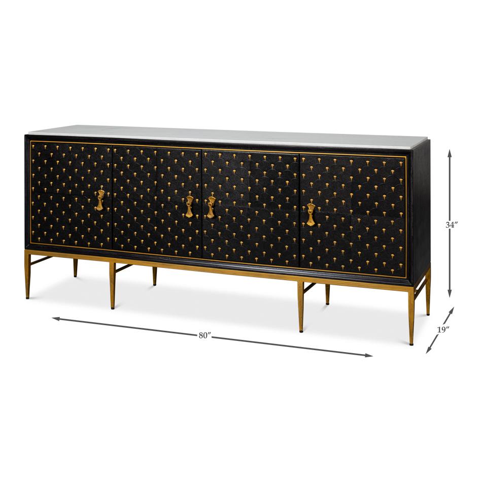 Mid Century Modern Black Sideboard Buffet For Sale 4