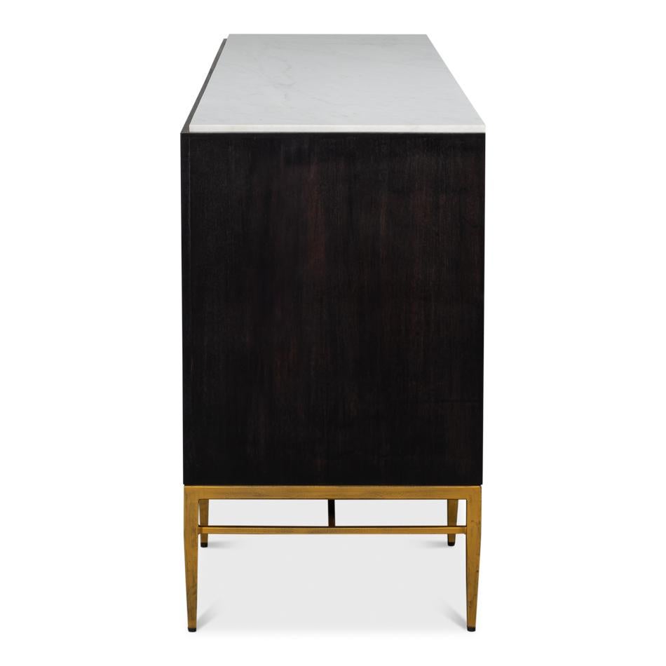 Metal Mid Century Modern Black Sideboard Buffet For Sale