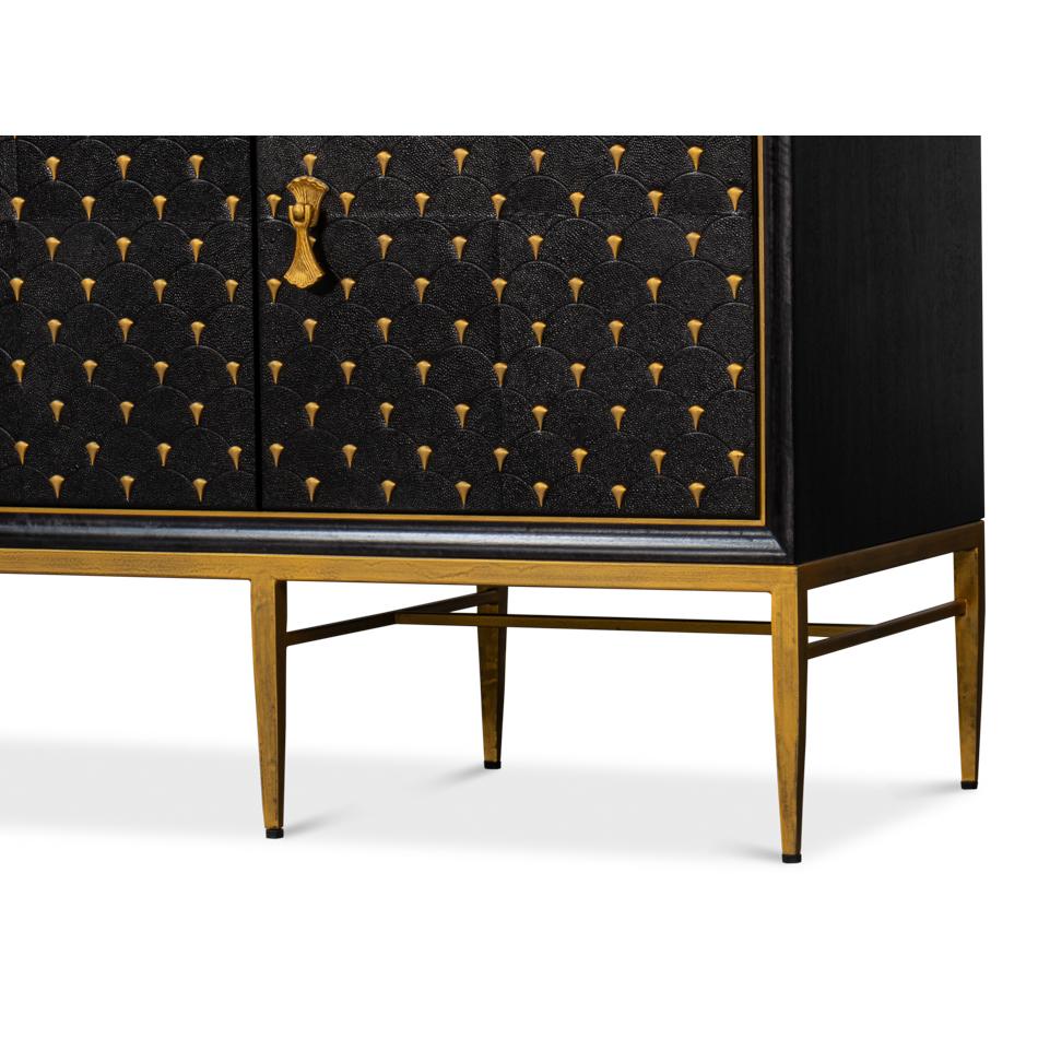 Mid Century Modern Black Sideboard Buffet For Sale 2