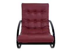 The Moderns Modern Tube d'acier noir avec revêtement en cuir rouge