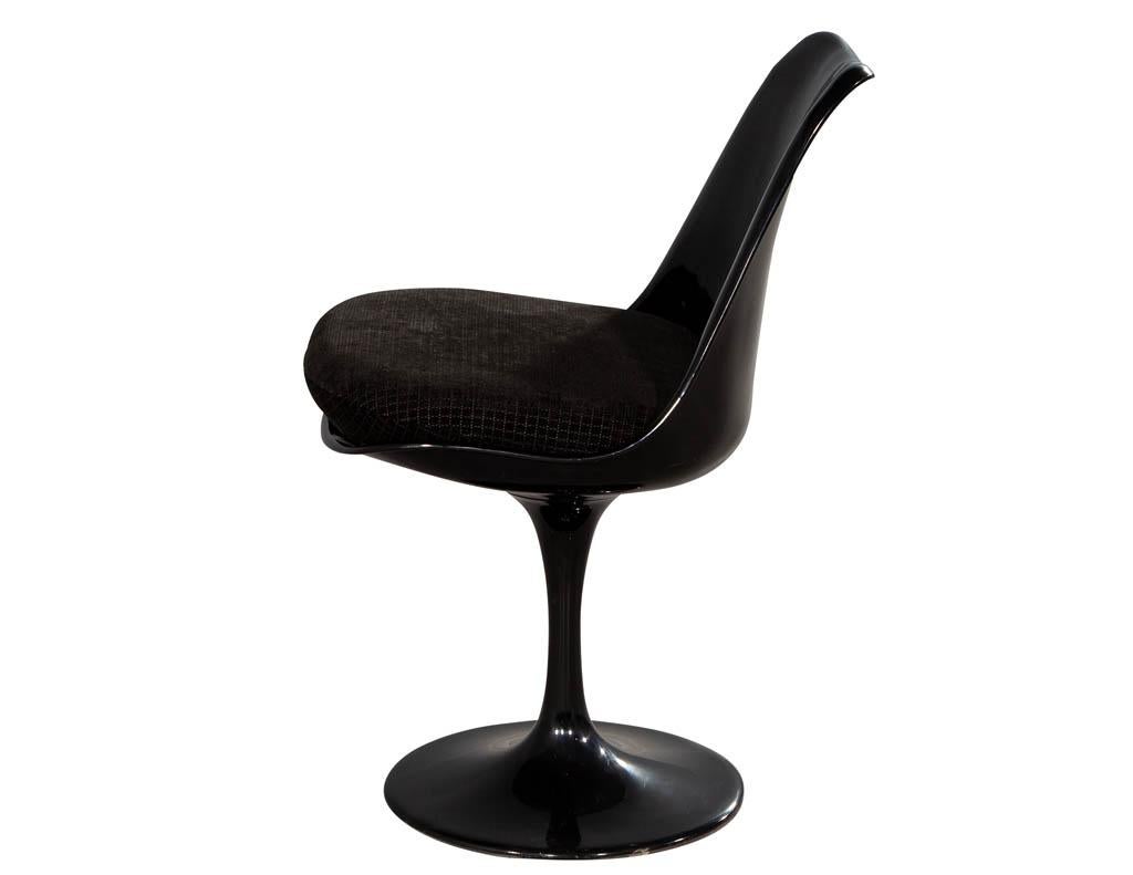American Mid-Century Modern Black Tulip Chair For Sale