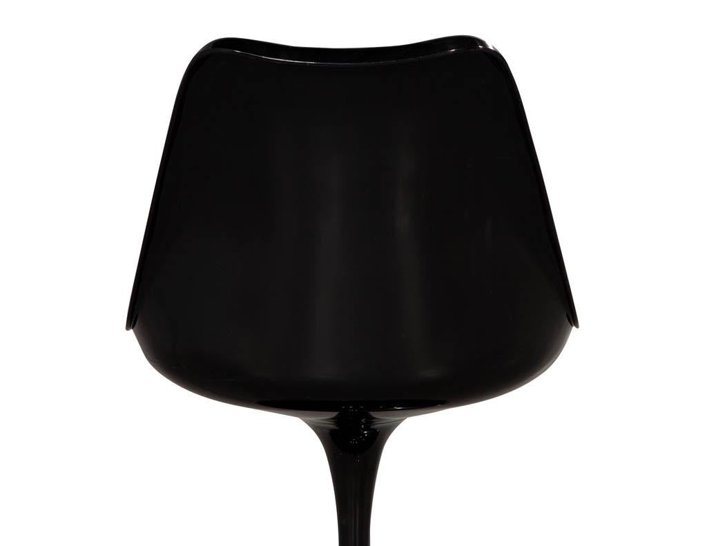 Fabric Mid-Century Modern Black Tulip Chair For Sale