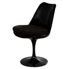 Sedia Tulipano Nera Moderna Mid-Century