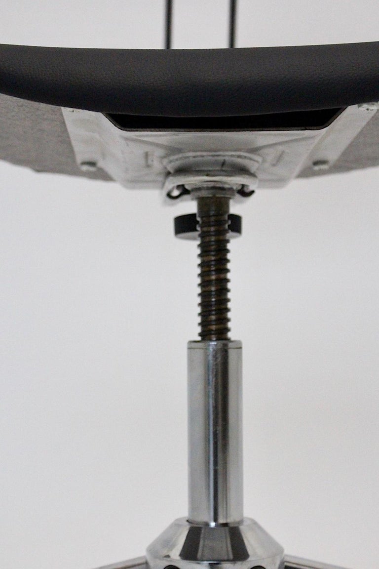 MidCentury Modern Black Vintage Desk Chair Style Egon Eiermann 1950s