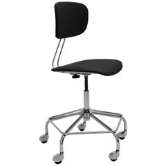 Mid-Century Modern Black Retro Desk Chair Style Egon Eiermann 1950s Germany