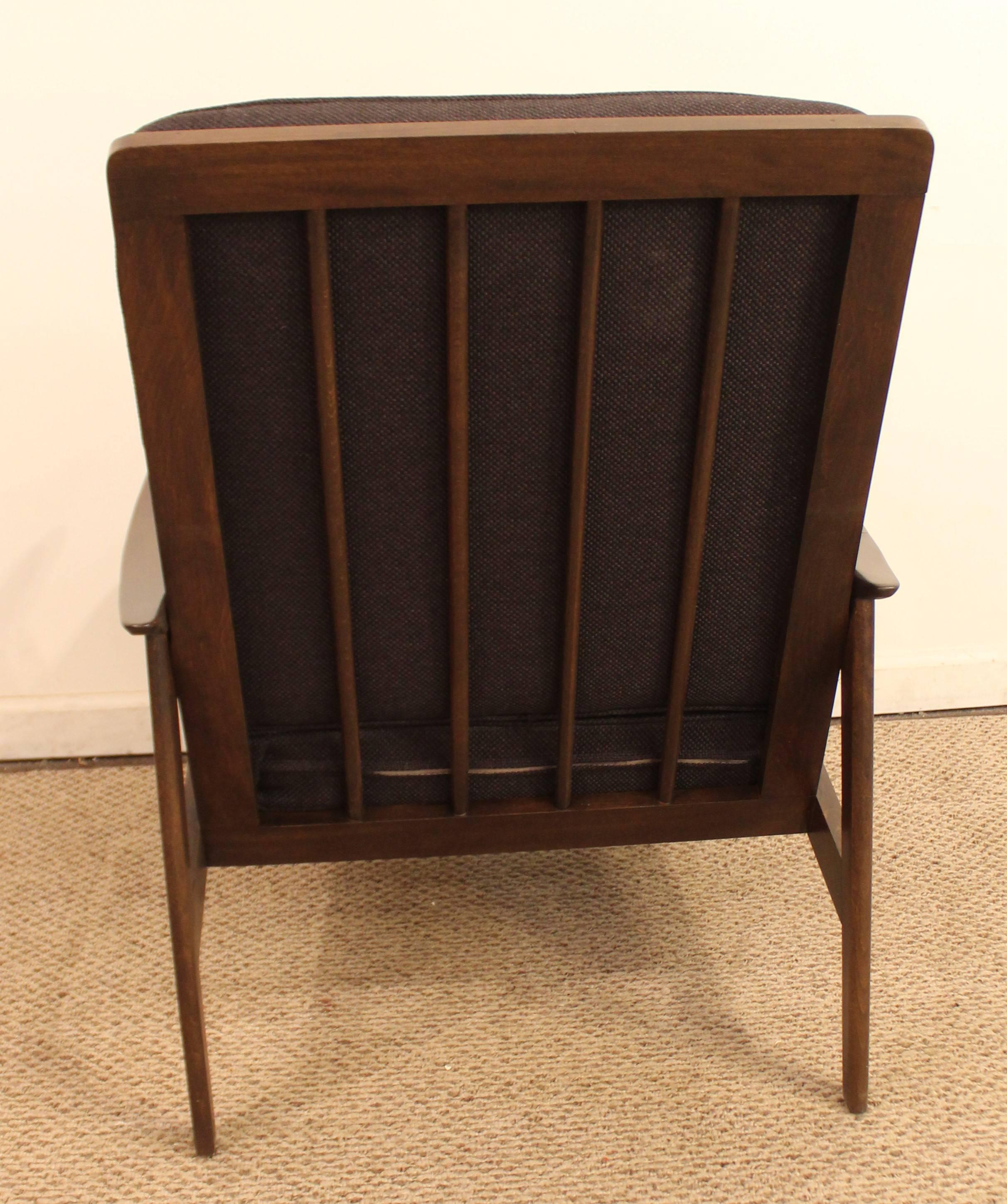 20th Century Mid-Century Modern Black Walnut Open Arm Lounge Chair