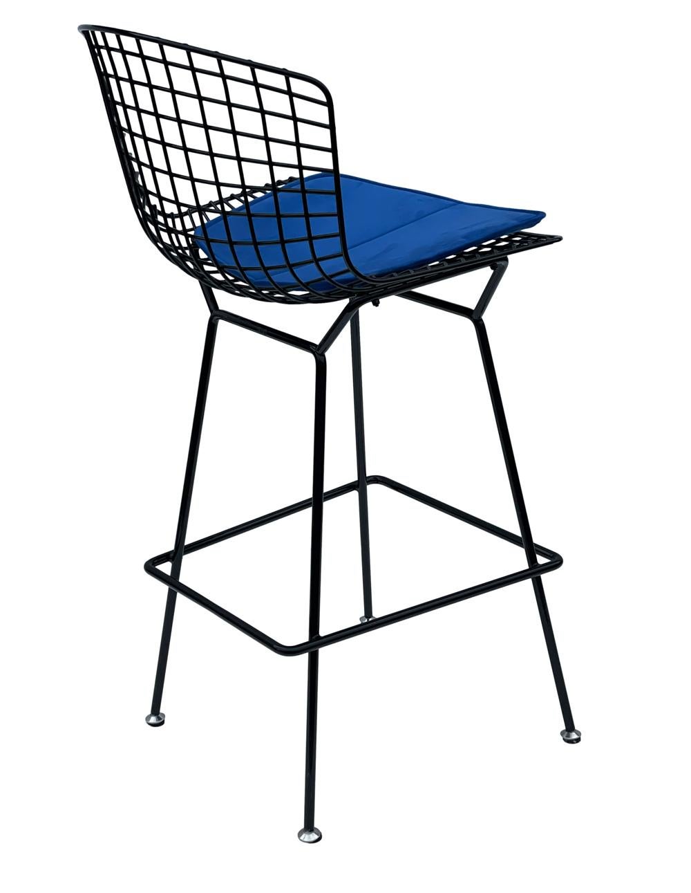 Mid-Century Modern Black Wire Bar Stool by Harry Bertoia for Knoll 1