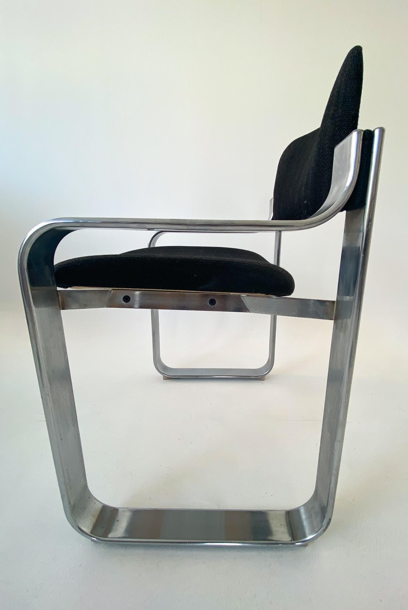 Mid-Century Modern Black Metal Armchair by Eero Aarnio for Mobile Italia, 1970s For Sale 3