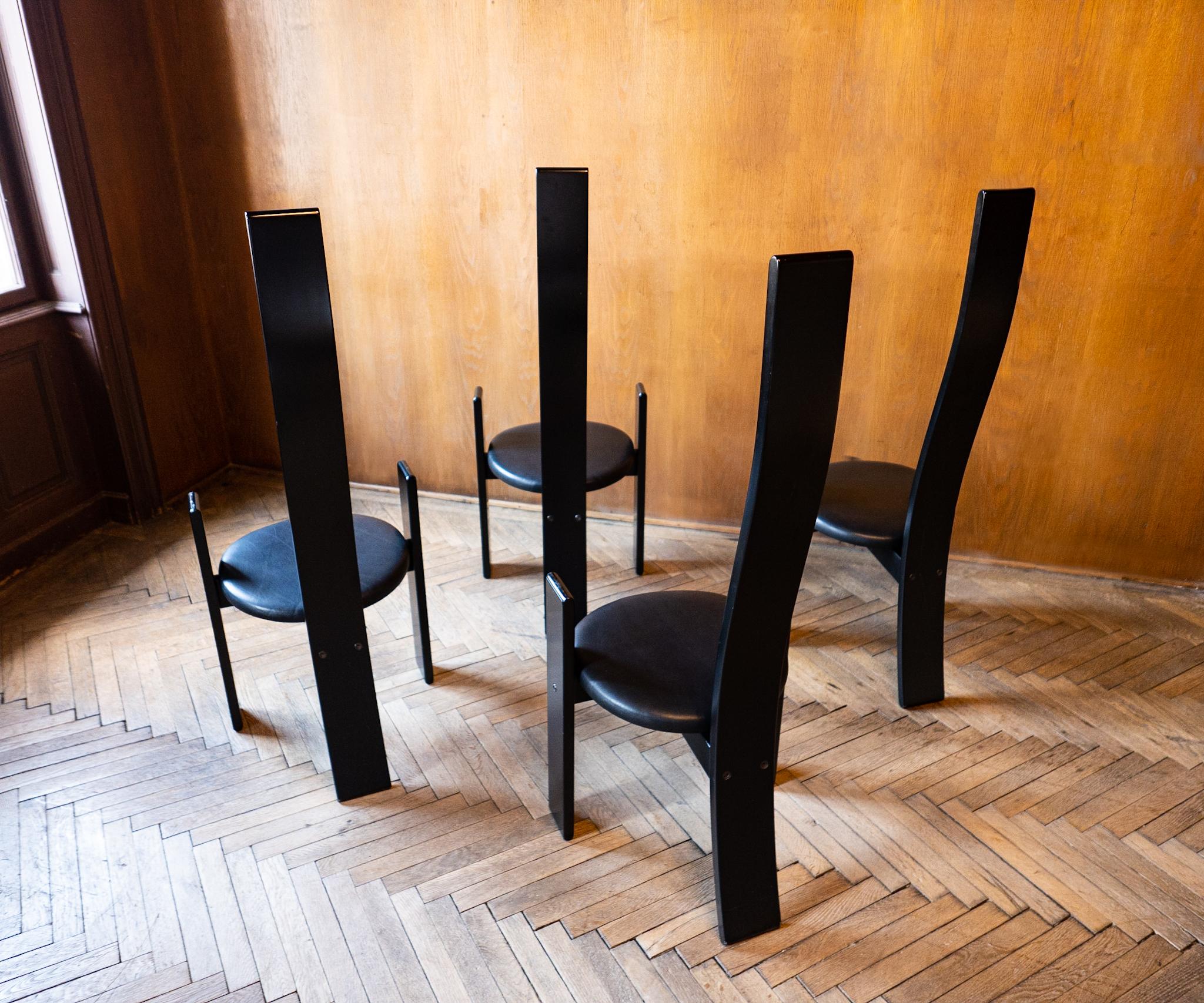 Fin du 20e siècle Chaises de salle à manger en bois modernes du milieu du siècle 