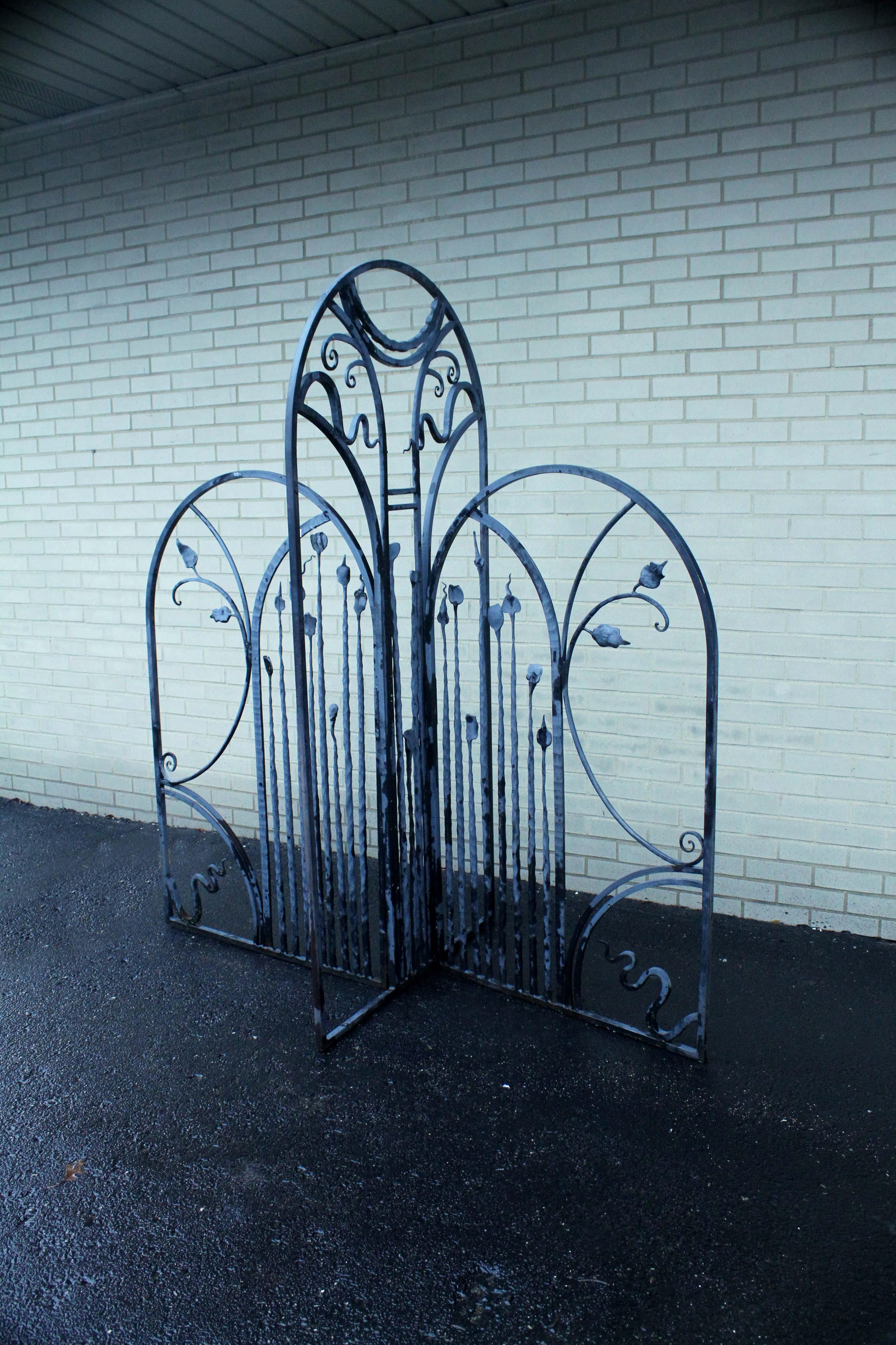 mid century modern iron gate