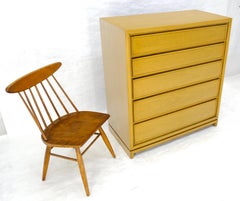 Mid Century Modern Bleached Mahogany 5 Drawers Highboy Chest Dresser MINT!
