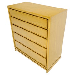Mid Century Modern Bleached Mahogany 5 Drawers Highboy Chest Dresser MINT!