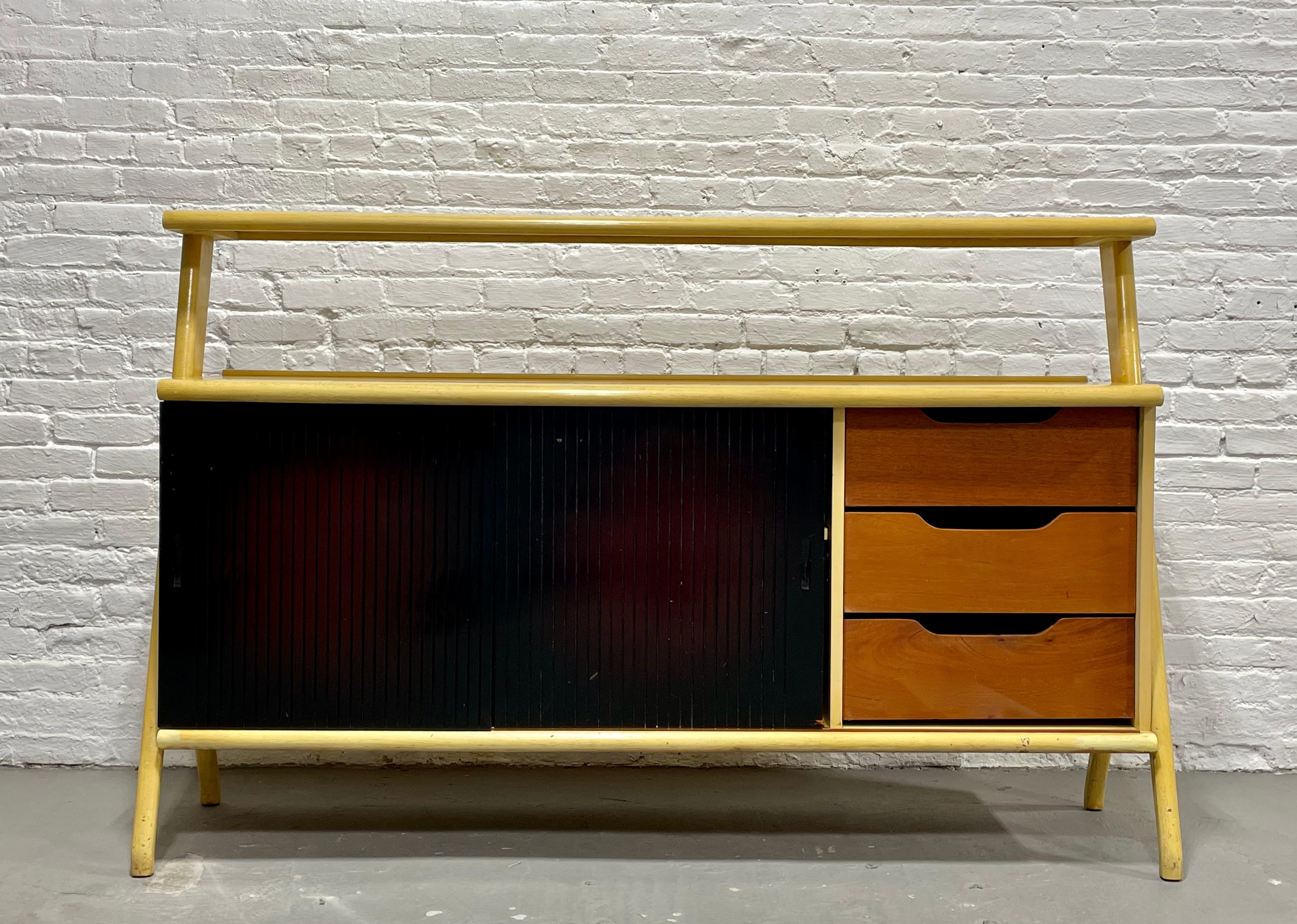 Mid-Century Modern Bleached Mahogany Sideboard in the Style of Ico Parisi In Good Condition For Sale In Weehawken, NJ