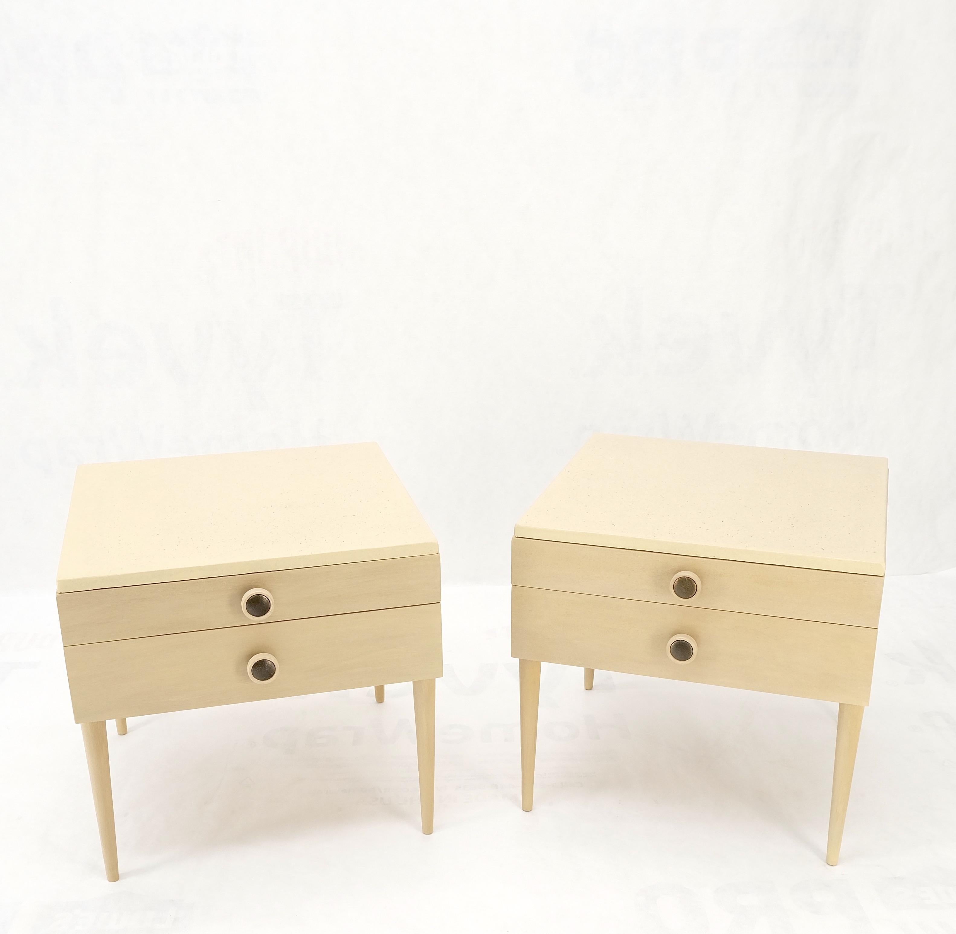 Mid-Century Modern Bleached Walnut Cork Tops Paul Frankl End Side Tables MINT! For Sale 7
