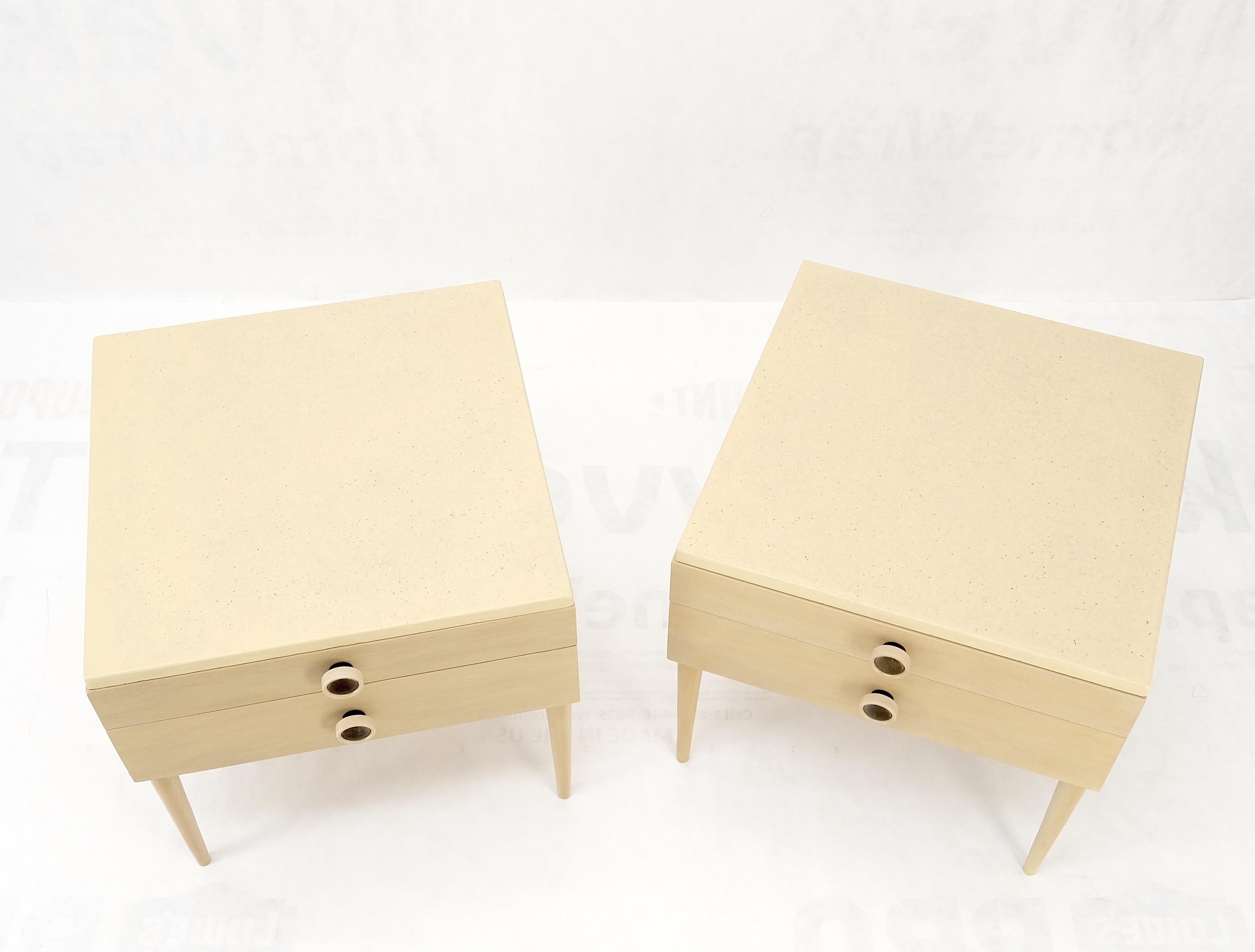 Mid-Century Modern Bleached Walnut Cork Tops Paul Frankl End Side Tables MINT! For Sale 9