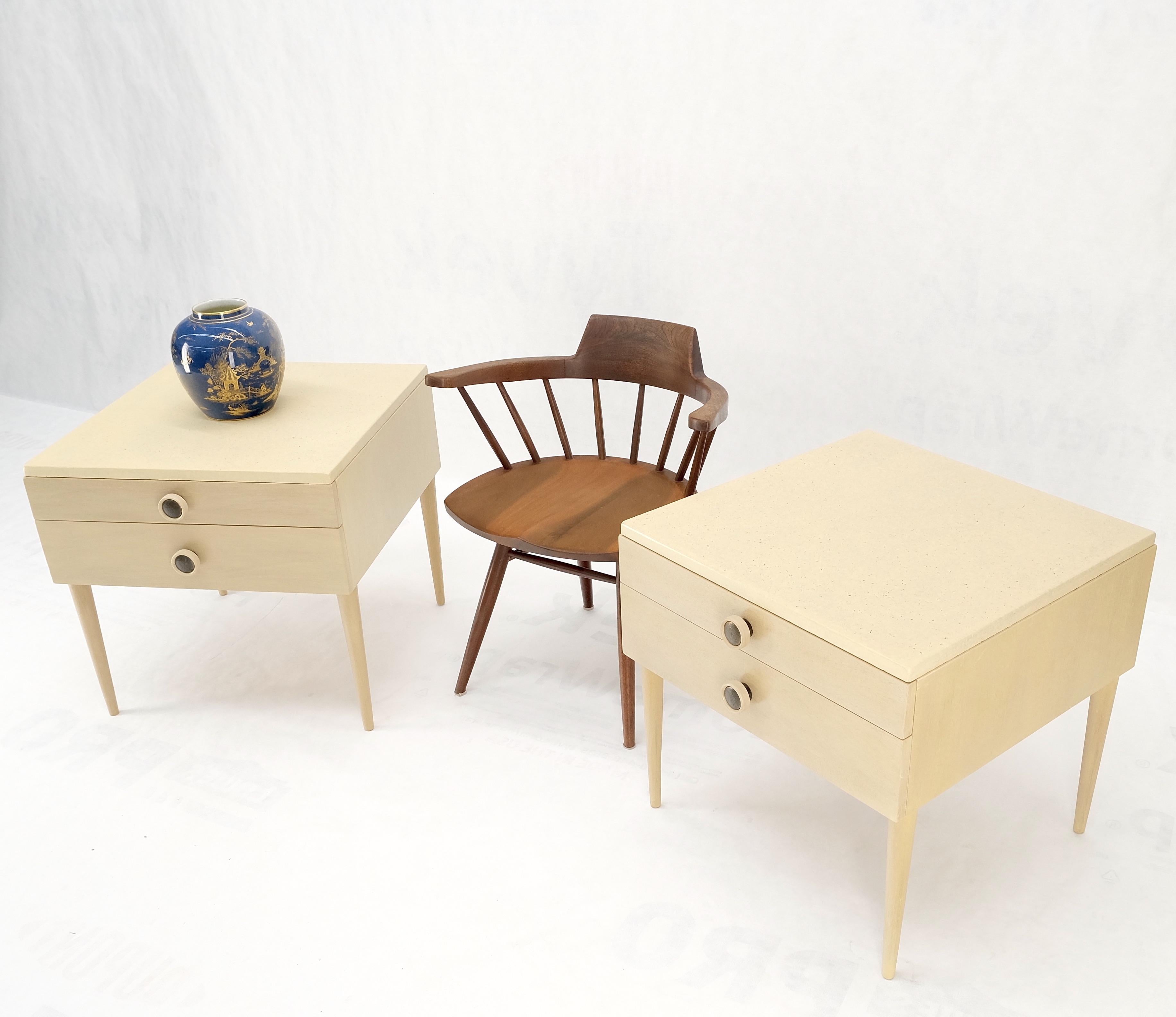 Mid-Century Modern Bleached Walnut Cork Tops Paul Frankl End Side Tables MINT! For Sale 10