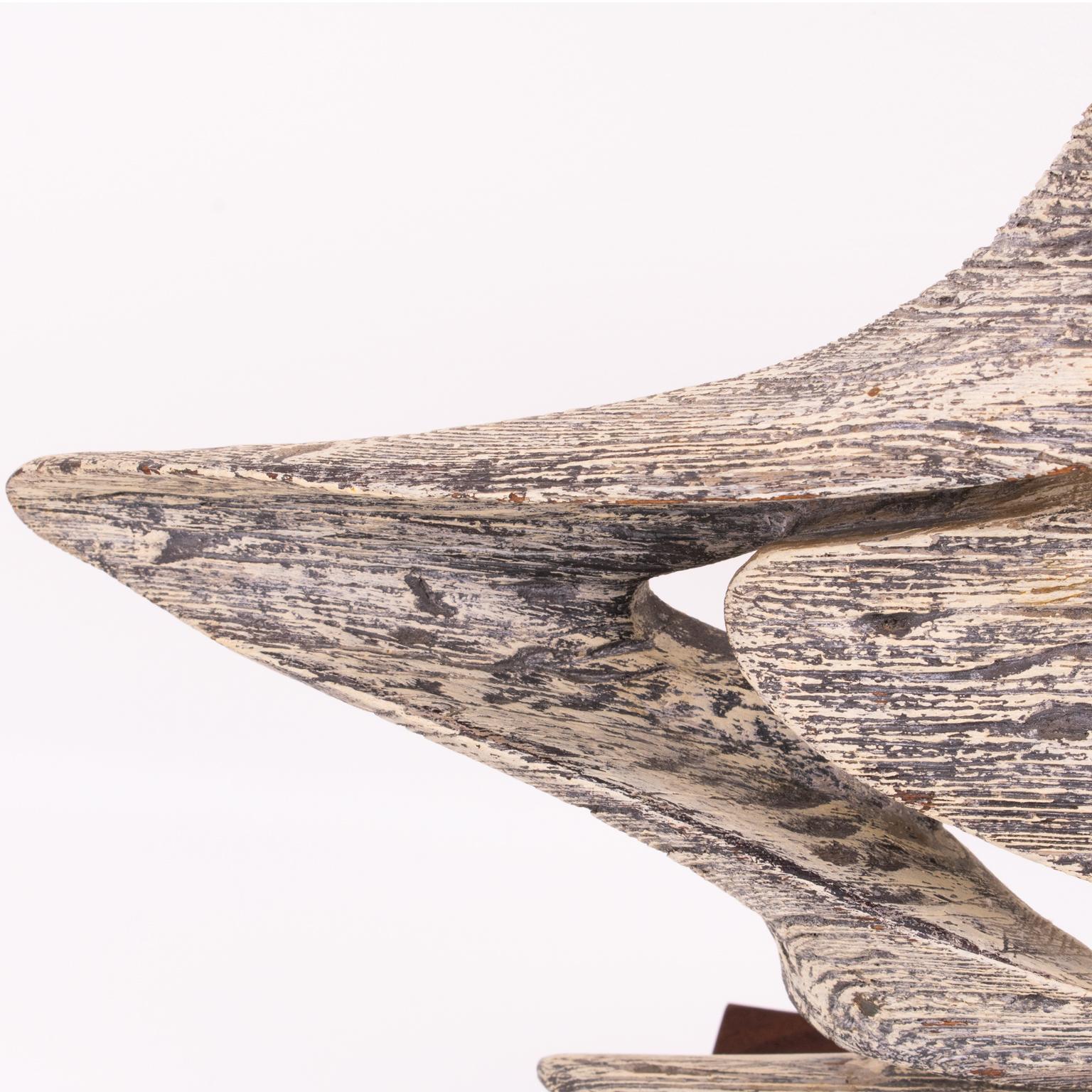Scultura astratta in legno sbiancato della modernità di metà secolo, circa 1970 in vendita 3