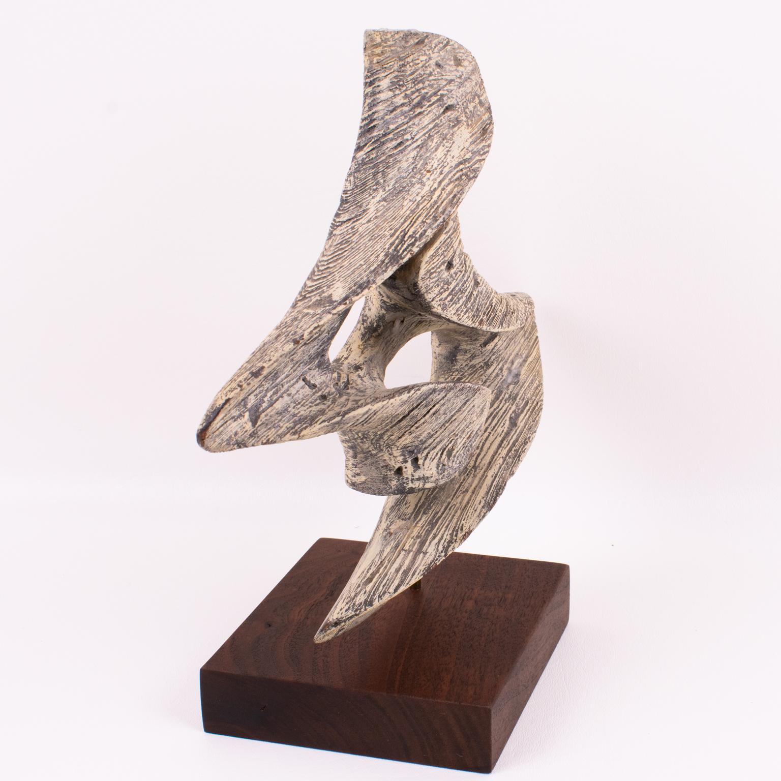 Scultura astratta in legno sbiancato della modernità di metà secolo, circa 1970 in vendita 6
