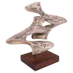 Mid-Century Modern Bleached Wood Abstract Sculpture