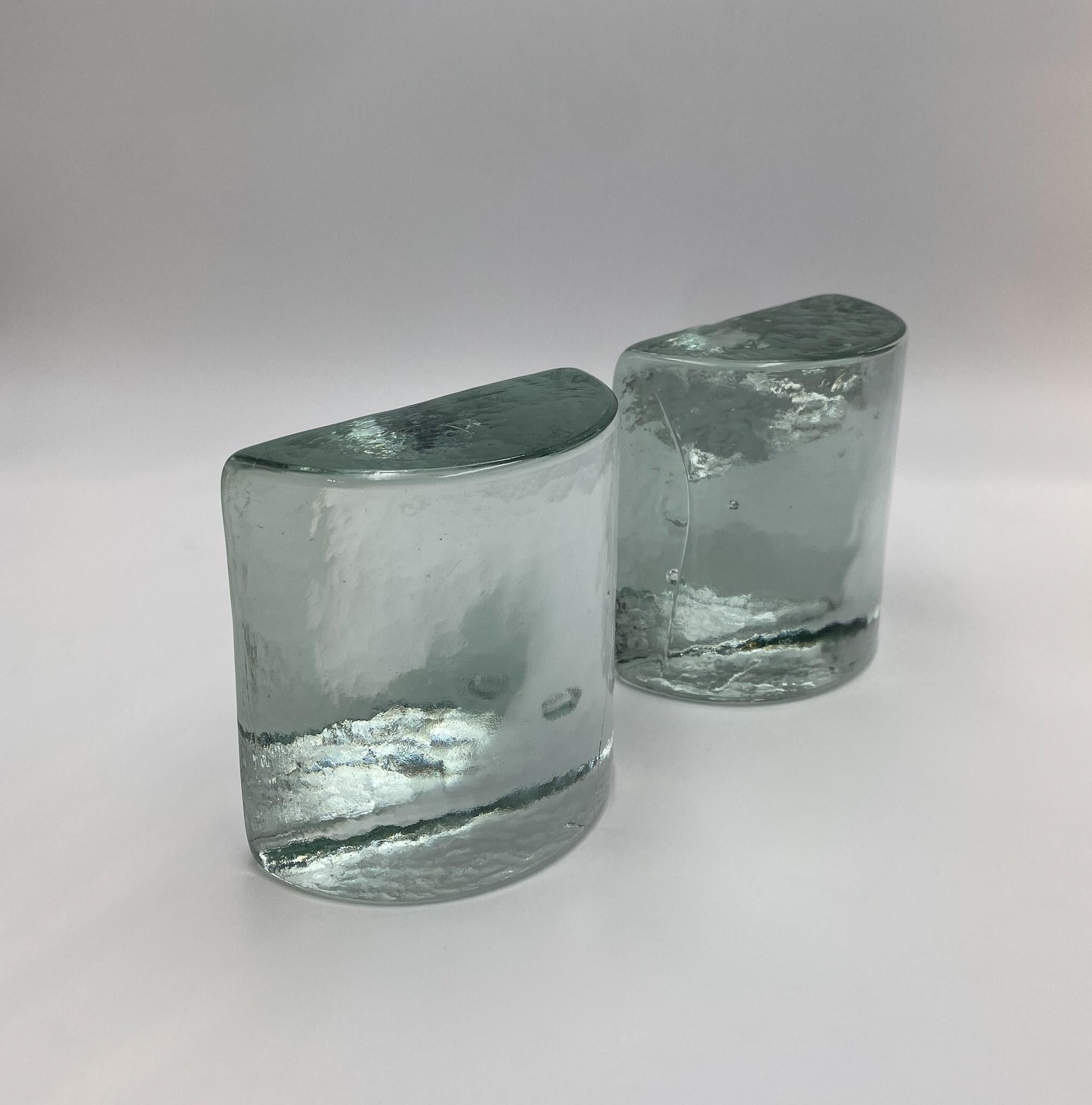 Mid-Century Modern Blenko Bookends by Wayne Husted, USA, 1960's  For Sale 3