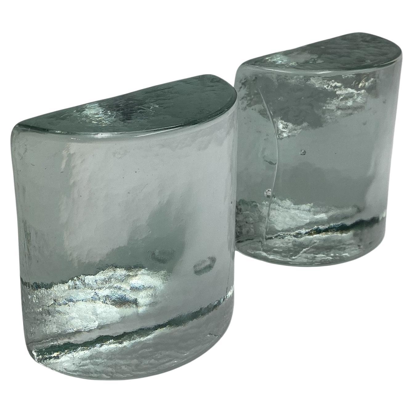 Mid-Century Modern Blenko Bookends by Wayne Husted, USA, 1960's
