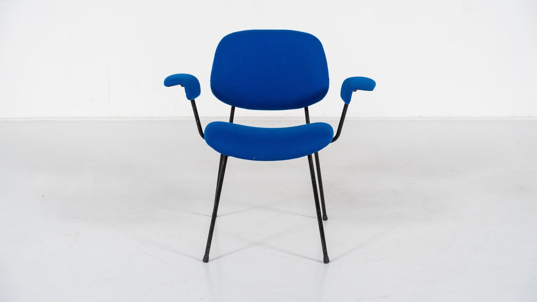 Mid-Century Modern Bleu Swivel Desk Chair For Sale 7
