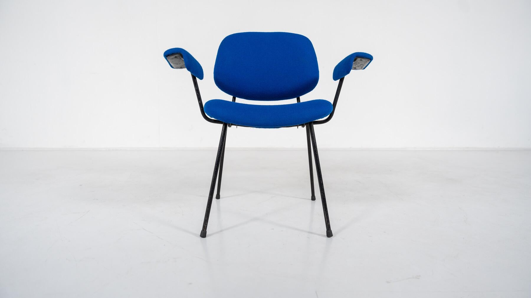 Mid-Century Modern Bleu Swivel Desk Chair For Sale 9