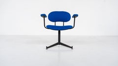 Mid-Century Modern Bleu Swivel Desk Chair