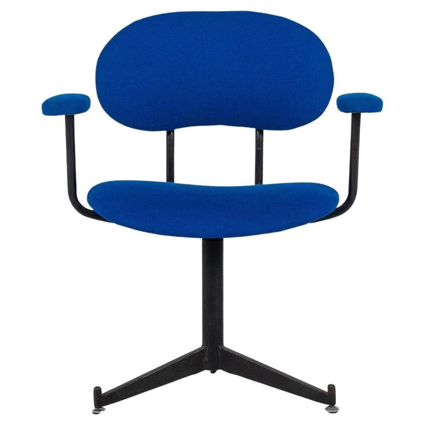 Mid-Century Modern Bleu Swivel Desk Chair For Sale