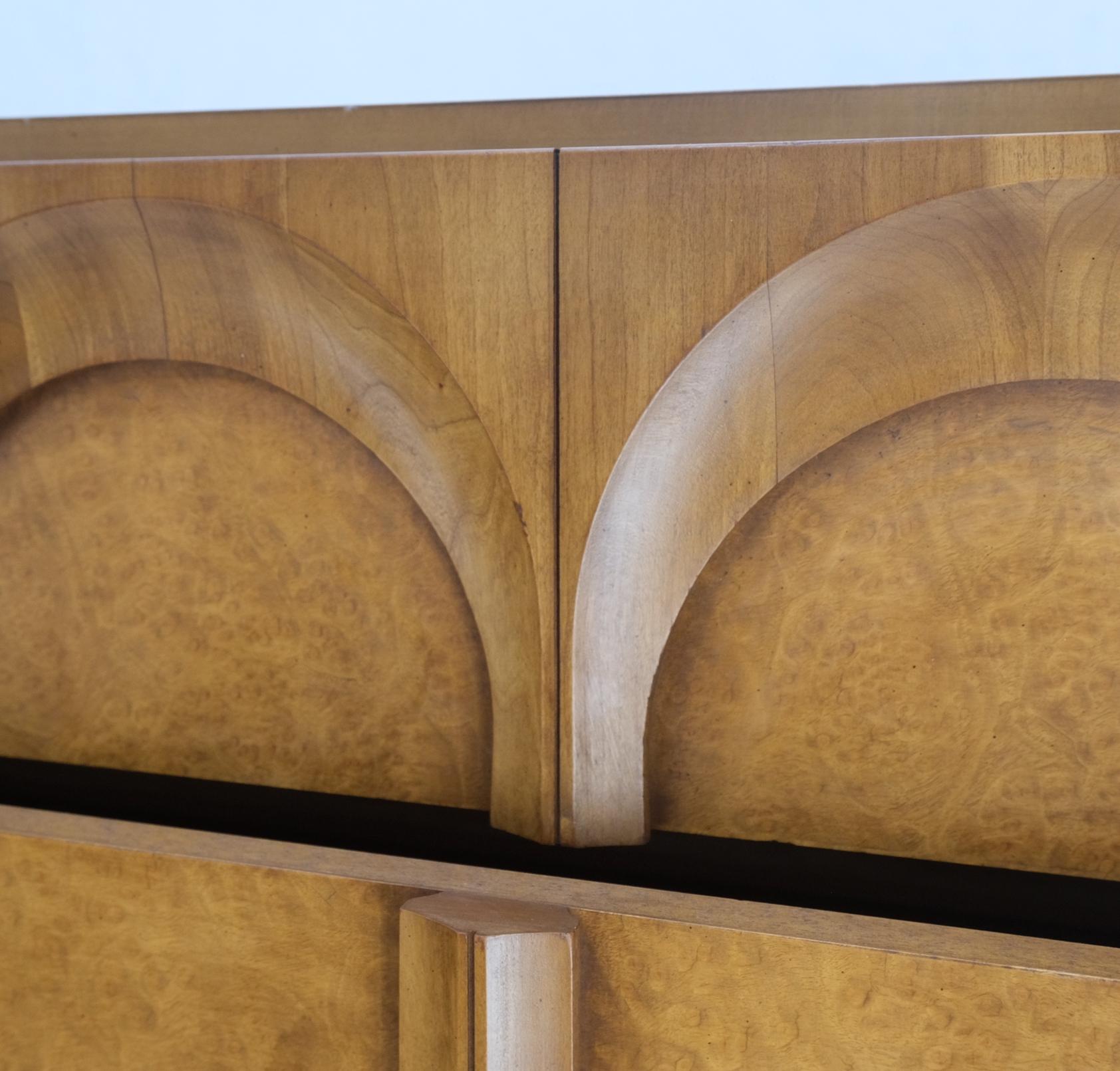 Commode haute à 6 tiroirs en bois de ronce blond clair, moderne du milieu du siècle dernier, Mint ! en vente 1